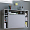Wandila wandbureau, ideaal voor thuiskantoor, uitklapbaar tafelblad &amp; 7 vakken, B 900 x D 200/670 x H 600 mm, hout, grijs