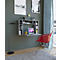 Wandila wandbureau, ideaal voor thuiskantoor, uitklapbaar tafelblad &amp; 7 vakken, B 900 x D 200/670 x H 600 mm, hout, grijs