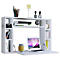 Wandila wandbureau, ideaal voor thuiskantoor, uitklapbaar tafelblad &amp; 7 vakken, B 900 x D 200/670 x H 600 mm, hout, wit
