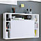 Wandila wandbureau, ideaal voor thuiskantoor, uitklapbaar tafelblad &amp; 7 vakken, B 900 x D 200/670 x H 600 mm, hout, wit
