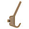 Beige haak op een witte achtergrond. Het heeft een gebogen vorm met een vierkant element in het midden.
