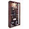 Wandkast Vitrosa Maxi - B 590 x D 180 x H 1140 mm - met LED-verlichting - 8 legborden - glas en hout - kern notendecor