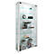 Wandkast Vitrosa Maxi - B 590 x D 180 x H 1140 mm - met LED-verlichting - 8 legborden - glas en hout - wit