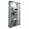 Wandkast Vitrosa Maxi - B 590 x D 180 x H 1140 mm - met LED-verlichting - 8 legborden - glas en hout - zilver