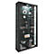 Wandkast Vitrosa Maxi - B 590 x D 180 x H 1140 mm - met LED-verlichting - 8 legborden - glas en hout - zwart