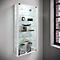 Wandkast Vitrosa Maxi - B 590 x D 180 x H 1140 mm - ZONDER LED-verlichting - 8 legborden - glas en hout - wit