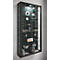 Wandkast Vitrosa Maxi - B 590 x D 180 x H 1140 mm - ZONDER LED-verlichting - 8 legborden - glas en hout - zwart