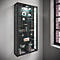 Wandkast Vitrosa Maxi - B 590 x D 180 x H 1140 mm - ZONDER LED-verlichting - 8 legborden - glas en hout - zwart