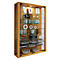 Wandkast Vitrosa Mini - B 590 x D 180 x H 910 mm - met LED-verlichting - 8 legborden - glas en hout - beuken decor 