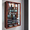 Wandkast Vitrosa Mini - B 590 x D 180 x H 910 mm - ZONDER LED-verlichting - 8 legborden - glas en hout - kern notendecor