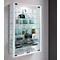 Wandkast Vitrosa Mini - B 590 x D 180 x H 910 mm - ZONDER LED-verlichting - 8 legborden - glas en hout - wit