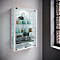 Wandkast Vitrosa Mini - B 590 x D 180 x H 910 mm - ZONDER LED-verlichting - 8 legborden - glas en hout - wit