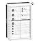 Wandkast Vitrosa Mini - B 590 x D 180 x H 910 mm - ZONDER LED-verlichting - 8 legborden - glas en hout - wit