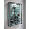 Wandkast Vitrosa Mini - B 590 x D 180 x H 910 mm - ZONDER LED-verlichting - 8 legborden - glas en hout - zilver