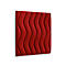 Wandpaneele m. Magnetbefestigung, B 604 x T 604 x H 47 mm, versch. Waves-Design, feuerrot