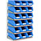 Wandregal 6 LK Schäfer Shop Select, 6 Böden, mit 18 blauen Kästen LF 321, L 1000 x B 640 x T 300 mm
