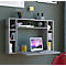 Wandschreibtisch Wandila, ideal für das Home Office, ausklappbare Tischplatte & 7 Fächer, B 900 x T 200/670 x H 600 mm, Holz, grau