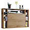 Wandschreibtisch Wandila, ideal für das Home Office, ausklappbare Tischplatte & 7 Fächer, B 900 x T 200/670 x H 600 mm, Holz, Honig-Eiche