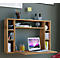 Wandschreibtisch Wandila, ideal für das Home Office, ausklappbare Tischplatte & 7 Fächer, B 900 x T 200/670 x H 600 mm, Holz, Honig-Eiche
