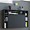 Wandschreibtisch Wandila, ideal für das Home Office, ausklappbare Tischplatte & 7 Fächer, B 900 x T 200/670 x H 600 mm, Holz, schwarz