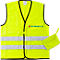 Warnweste, Unisex, EN ISO 20471: 2013, 2 Reflektorstreifen, in Tasche, 100 % Polyester, neongelb, Universalgröße M-XXL
