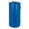 Blue, cylindrical plastic container. Lid and handle on top. A door with a lock is visible on the side.