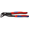 Pijptang met rood-blauwe handgrepen, merk KNIPEX. Productnummer op handgrepen.