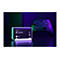 Festplatte mit WD_Black Schriftzug, daneben ein Controller. Neonfarben dominieren das Bild.