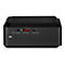 Schwarzer, rechteckiger Multimedia-Player. Audio-AnschlÃ¼sse, USB-AnschlÃ¼sse und Stromanschluss sind erkennbar.