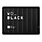 Schwarze WD_BLACK P10 2.5" HDD, Text: Game Drive. Vertikale Linienstruktur.