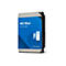 Disque dur WD Blue, 3,5" PC HDD, design bleu avec logo. Boîtier noir, dessus argenté, sur fond blanc.