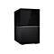 Disque dur externe noir, en deux parties, moitié supérieure lisse, moitié inférieure nervurée. Logo WD.