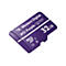 Violette microSD-Karte mit der Aufschrift Western Digital, WD Purple, QD101, 32 GB.