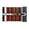 Ein Server-Rack mit vielen Festplatten. Das Rack ist silberfarben mit schwarzen und orangefarbenen Komponenten.