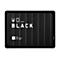 Disque dur HDD WD_BLACK P10 2,5" noir. Étiqueté avec du texte blanc, boîtier noir et nervuré.