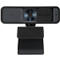 Webcam noire avec le logo 'Kensington'. Avec objectif et support.