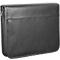 Black leather CD case with zipper. The surface has a subtle seam.