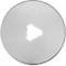Round, silver cutting blade with a star-shaped hole in the middle.