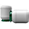 Weithalsfass, Volumen 6 l, mit Deckel, mit UN-Zertifizierung, wasserdicht, stapelbar, L 198 x B 198 x H 265 mm, R-HDPE, grau-grün