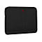 Schwarze Laptoptasche mit rotem Logo.