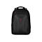Schwarzer Rucksack mit rotem Kreuz-Logo. Details: silberne Reißverschlüsse, gepolsterter Rücken. Marke: Wenger.