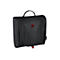 Schwarze Kulturtasche mit Griff. Rotes Schweizerkreuz und Wenger-Logo.