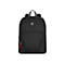 Schwarzer Rucksack mit rotem Reißverschluss und Schweizer Kreuz.