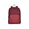 Sac à dos bordeaux à deux tons. Haut plus foncé, bas plus clair, fermeture éclair, poignée blanche, logo.