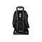 Schwarzer Rucksack mit Trolley-Funktion. Auf der Rückseite ist ein Airflow-System mit Logo zu sehen.