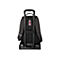 Dunkelgrauer Trolley-Rucksack von Wenger. Schwarze Griffe und Rollen, rotes Airflow-Logo.