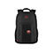Schwarzer Gamer-Rucksack mit rotem Logo und Schriftzug.