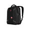 Schwarzer Gamer-Rucksack mit roten Akzenten. Auf der Front befinden sich Klettflächen und das Gamer-Logo.