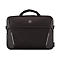Schwarze Laptoptasche von Wenger mit Tragegriff und Schweizer Kreuz Logo auf neutralem Hintergrund.