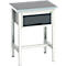 Werkbank Bott verso, Linoleum-Platte, 1 Schublade, mit Querstrebenset, B 700 x T 600 x H 780 - 930 mm, RAL 7035 Lichtgrau / Anthrazitgrau